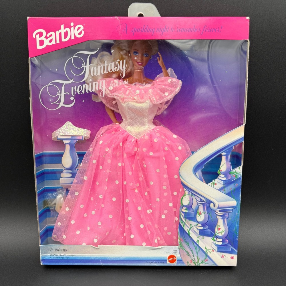 Barbie Fantasy Evening Fashions Pink Polka Dot Gown Outfit 13024 1994 NRFB